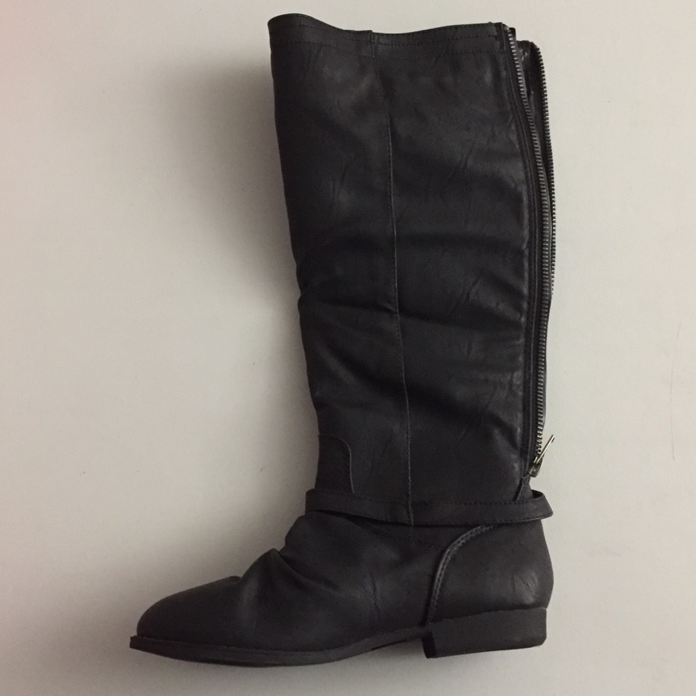 New Black Short Heel Tall Boot